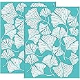 OLYCRAFT 2Pcs Ginkgo Leaves Self-Adhesive Silk Screen Printing Stencil Ginkgo Biloba Pattern Mesh Transfers Silk Screen Reusable Stencil for Painting on Wood T-Shirt Fabric Bags - 280x220mm