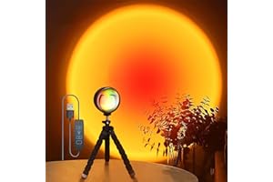 QUIGO Sunset Lampe Coucher de Soleil Veilleuse Led Chambre, Sunset Lamp Projector avec Rotation à 360° interrupteur câblé Room Decor Gifts