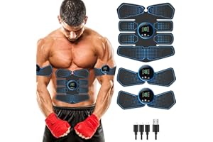 QUEATH Elettrostimolatore per Addominali,EMS Stimolatore,Elettrostimolatore Muscolare,USB Addominale Tonificante Cintura, Cintura Addominale per Muscoli Addominali snelli e tonici,Addome/Braccio/Gamba