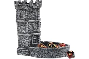 diceevil Castle Dice Tower with Tray,DND Dice Rolling Tower and Tray for Dungeons and Dragons for Board Game, D&D and RPG, MTG