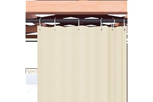 Byour3 Toldos para Exteriores con Anillos A Caída Impermeable Tela A Prueba De Moho Lavable Parasoles Laterales Gazebo Pérgola Balcon Porche (Marfil Calidad A ++, A. 150 x 315 L. cm)