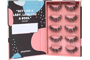 ‎GIRL GOT LASHES GirlGotLashes Große Boxen Boss Babe Handgemachte Wimpernextensions Wimpernverlängerung für Zuhause 5 Wimpern-Paare Fake Lashes mit 5-7 Tagen Halt Vegan