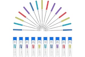 MAOXINTEK Agujas para Máquina de Coser 30Pcs, varios tamaños 65/9, 75/11, 90/14, 100/16, 110/18, Rregular Universal de Mango Plano Agujas con Botella