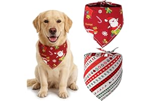 SHENGRUILI 2 Stück Weihnachten Haustier Bandana,Halstuch Hund Weihnachten,Halstuch Einstellbare für Welpen,weihnachtenHund Bandana,Haustier Dreieck Lätzchen,Hunde halstücher,hundehalstuch weihnachtenGeschenk