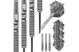 Unicorn Steel Tip Darts Set | Gary 'The Flying Scotsman' Anderson Noir Phase 3, 5 & 6 | 90% Tungsten Barrels with Black Titanium Coating | Presentation Packaging | 21g, 22g, 23g, 24g, 25g or 27g