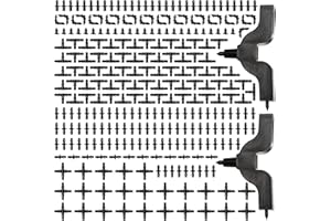 VooGenzek 282 Pièces 4/7mm Connecteurs de Tuyaux, Raccord D'irrigation, Connecteurs Barbelés de Tuyaux pour Système D'Irrigation, Irrigation de Pelouse Raccord Connecteur Goutte