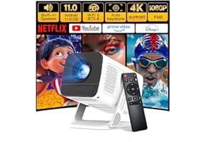 ‎LYNCAST Mini Beamer Projektor mit Android 11 OS, 1080P Projektor 270° Drehung Portable Projector mit WiFi 6 & Bluetooth 5.4,Mini Beamer Handy für Telefon/TV Stick/HDMI LYNCAST VisualCube 300