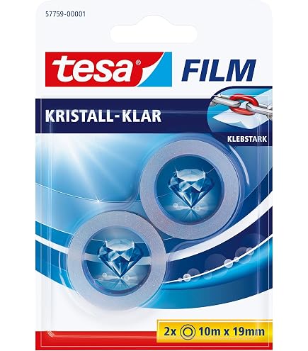 Ruban Adhésif D'Emballage Tesa Bio & Strong - 66m X 50mm, Transparent, Écologique - Pour Colis Jusqu'à 20kg