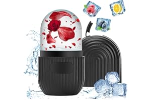 Vasmeiy Ice Roller Gesicht, Eisroller Gesicht Auge Massagegerät, Silikon Wiederverwendbares, für Gesicht Straffung, Pore Verkleinern, Reduziert Schwellungen, Falten Aufhellen, Hautpflege (Schwarz)