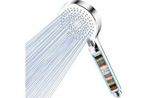 Magichome Głowica prysznicowa z filtrem twardej wody z 20-stopniowym filtrem, 5 trybów, wysokociśnieniowa głowica prysznicowa do usuwania resztek chloru