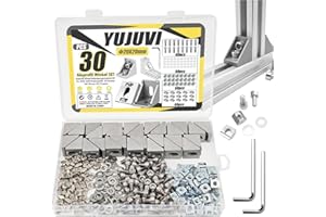 YUJUVI 30 STK Aluprofil Winkel Befestigungsmaterial Alu Profil 20x20 Winkelverbinder Eckwinkel Eckverbinder 90 Grad Alu Winkel für 2020 2040 Strebenprofil, 3D-Drucker, CNC-Router, DIY-Projekte