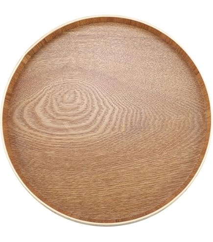Plateau Rond Bois De Mangue Massif 38 Cm – Naturel – Assiette Service & Décoration Alimentaire