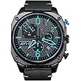 AVI-8 for Men 45 mm Hawker Hunter Chronograph Retrograde Japanese Quartz Pilot Watch with Leather, Rubber or Stainless Steel Strap AV-4052