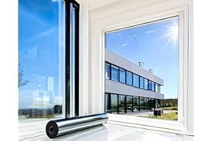 ‎MARAPON MARAPON® Sonnenschutzfolie Fenster innen [90x200 cm] Fensterfolie Sonnenschutz von innen durchsichtig von aussen blickdicht - Spiegelfolie Fenster Sichtschutz STATISCH HAFTEND