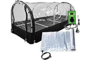 Bio Green Szklarnia pokojowa Jumbo XXL, zestaw z matą grzewczą i cyfrowym termostatem, solidna rama aluminiowa, skrzynka do uprawy roślin dł. 130 x szer. 60 x wys. 50 cm