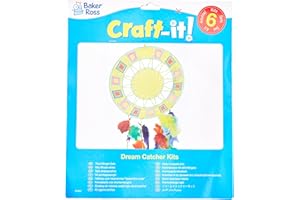 Baker Ross EK3053 Design a Dreamcatcher Kits (Pack of 6) For Kids to Make and Decorate, 23cm