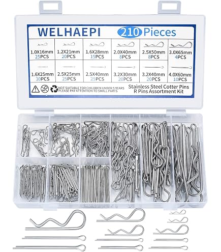 555-teiliges Splint-Sortiment Aus Stahl – Verschiedene Größen, Verzinkt, Perfekt Für Maschinenbau, Fahrzeuge Und Gartengeräte