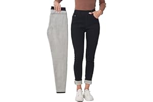 Fakanhui Leggings da donna foderati in pile, invernali, termici, Jeggings