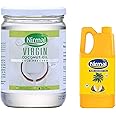 KLF Nirmal Cold Pressed Virgin Coconut Oil | 500 ml | Wide Mouth Glass Bottle |Great for Cooking & Personal Care & KLF Nirmal 100% Pure Coconut Oil, 1L Jar