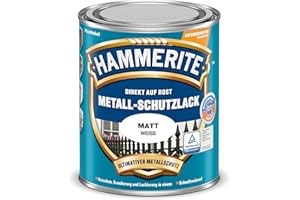 Hammerite Metallschutzlack Matt, 3in1- Rostschutz, Weiss, 750 ml