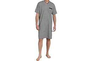 Götzburg Męska koszula nocna z krótkim rękawem, dekolt w serek, 1 sztuka, 452088