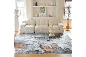 ‎CHOSHOME CHOSHOME Waschbarer Teppich Wohnzimmer Kurzflor Abstrakt Chic Tintenspritzer Teppich Schlafzimmer rutschfest Balkon Teppich Kunstwolle fur In und Outdoor Teppich Moderner Weicher Schwarz 200x290CM