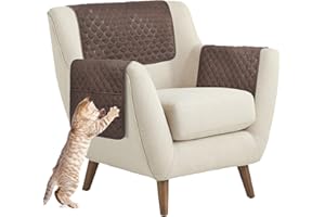 Suimlmta Armchair Covers for Arms Headrest, Sofa Arm Covers Dark Brown Recliner Chair Armrest Cover with Pockets Nonslip Furniture Protector for Pets (1 Seater, 3 Pcs)