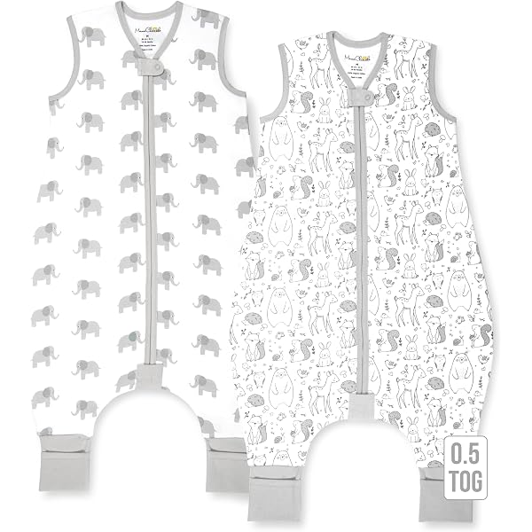 Gigoteuse Été Bébé 0-24 Mois TOG 0.5 – Lot 3 Turbulettes Légères Coton Bio, Fermeture Double Zip, 70-87.5 Cm