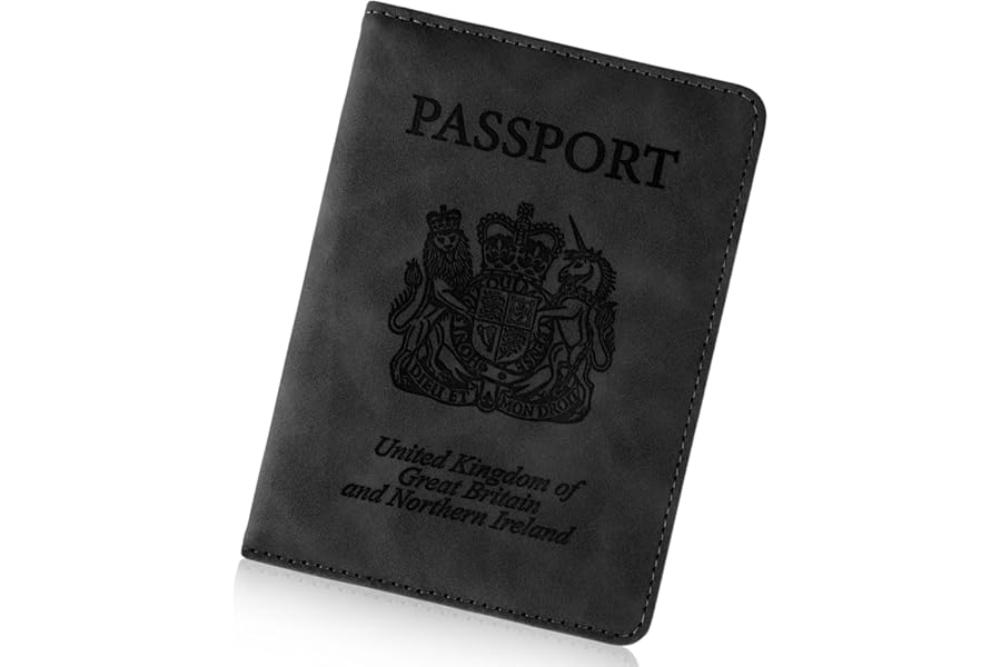 Cinocratic Passport Holder for Travel Accessories,RFID Blocking PU Leather Passport Cover Wallet Card Case for Men and Women (Black)
