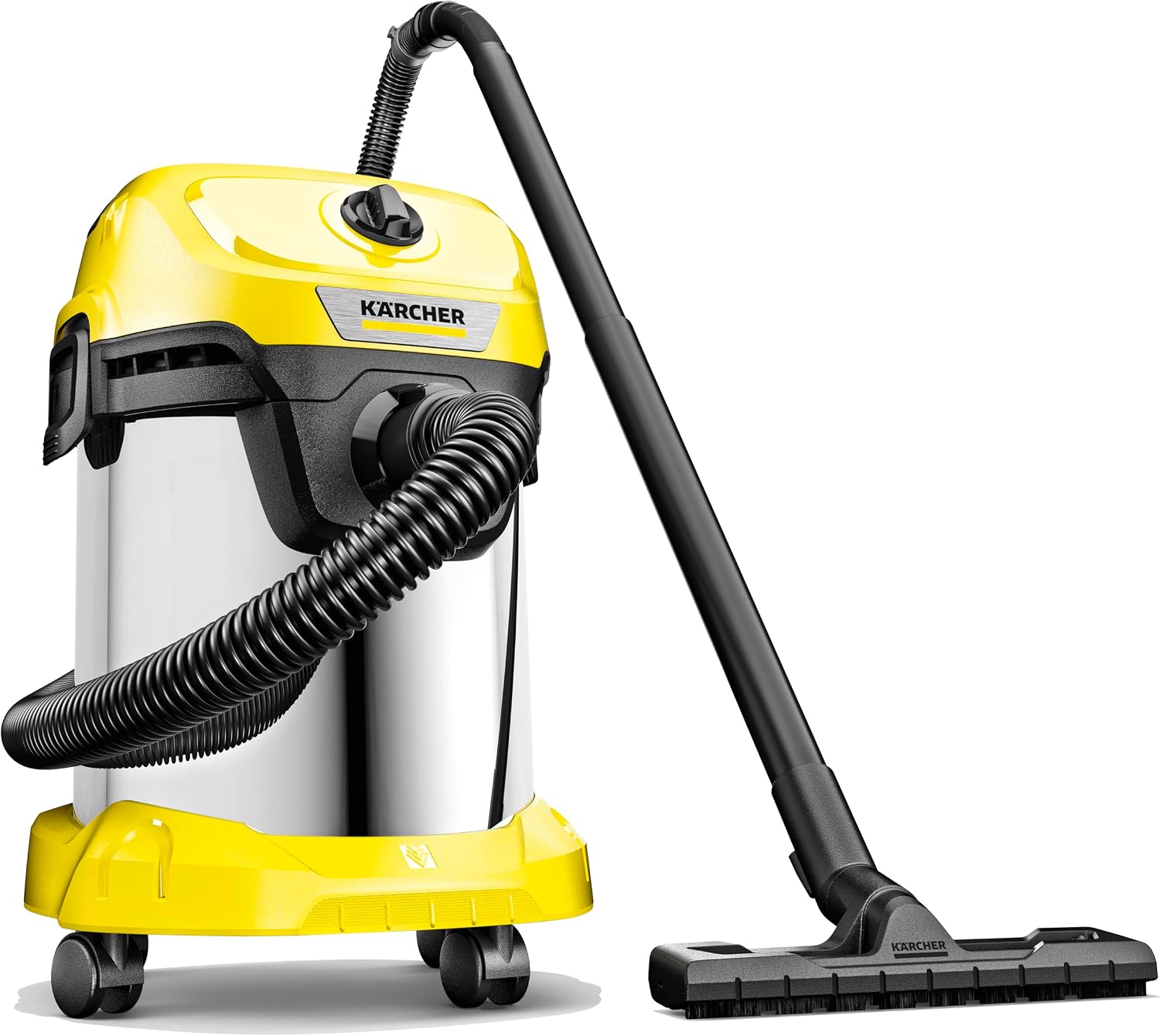 Kärcher Aspirateur Eau et Poussières WD 3 S V-17/4/20, Filtre Cartouche, Sachet Ouate, 1000 W, Cuve en Acier Inoxydable : 17 l, Tube d'Aspiration : 2 m, Fonction Soufflerie, Suceur Sol/Fentes