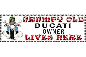 Shawprint Limited Grumpy Old DUCATI Owner Lives Here metal sign/plaque funny (10H2)