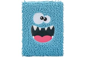 ‎EXERZ EXERZ Notizbuch A5 'flippiges Monster' Flauschig und weich, süß und funktional, Tagebuch und Notizblock für Kinder und Jugendliche. 160 linierte Seiten.
