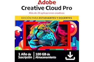 Adobe Creative Cloud Pro para estudiantes y docentes | Software Creativo con IA | 1 Año | PC/Mac | Descarga Digital