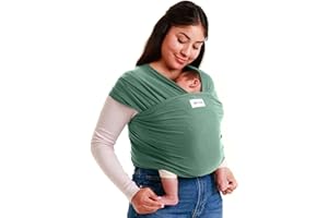 Sleepy Wrap Fascia Porta Bebé Neonato Facile da Indossare – Marsupio Bambino a Fascia Neonati – Trasporto a Mani Libere – Porta Bebé Cotone per Neonati Fino a 16 kg (Sage Green)