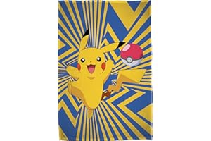 BERONAGE Duży koc Pokémon Go Pikatchu 160 x 200 cm, super miękki koc flanelowy, koc na sofę, koc polarowy Pokemon Snap Pokeball, Ash Legends, Arceus, diamentowa perła do pościeli