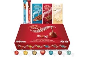 Lindt Christmas Chocolates Gift Box - 926g (40-Piece Set) - Assorted Chocolate Bars & Truffles, Lindor Chocolate Hamper, Ideal Xmas Gift Box for Friends and Family, Boyfriends or Girlfriends