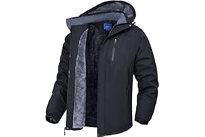 Rapoo Winterjacke Herren Warme Wasserdichte Winddichte Fleece-Futter Outdoor Ski Snowboardjacke mit Abnehmbarer Kapuze