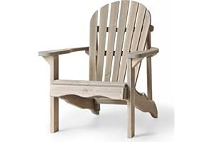 AMATA UNGURS Collection Adirondack Chaise simple en bois résistante aux intempéries pour patio, arrière-cour et jardin – Ergonomique et durable – Design intemporel (gris)