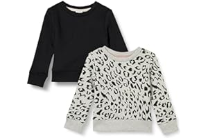 Amazon Essentials Sweat-Shirts À col Rond en Polaire Fille, Lot de 2
