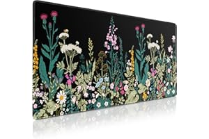 Acezeek Large Mouse Mat,Gaming Mouse Pad,900X400mm(35.4X15.7in) XXL Mousepad,Desk Protector Mat with Anti-Slip Base,Waterproof&Durable Mousemat for Gaming,Office,Home(Flowers & Plants)