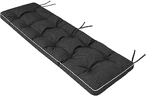 PILLOWPRIM Bench Cushion Bench Cushion Outdoor Bench Cushion for Benches in the Home and Garden Seat Cushion 150 x 50 cm Black