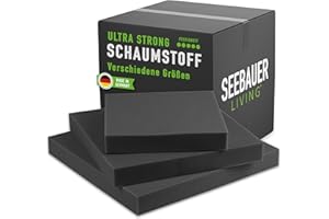 SEEBAUER living Espuma Ultra Strong RG 60/70 (Extra Firme) Colchón Sofá Cojines Tela de Tapicería (50 x 50 x 4 cm)