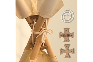 LIONHERZ Tipi X Tent Stabilizer [Anti-Collapse System] Stabilizer for Each Types with 4 Rods | Accessories for Tippi | 2 Wooden Parts Plus Rope, No Small Swallowable Parts for One