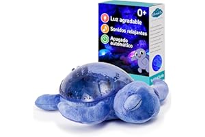 Cloud B Proyector de los fondos marinos con luz nocturna relajante con sonidos reconfortantes | Brillo ajustable | 3 colores | Apagado automático | Turtle Musical Night Light Tranquil Tortuga Morada