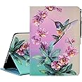 KEROM Case for iPad (A16) 11th Generation Case 11 Inch 2025, iPad 10th Generation Cover 10.9 Inch 2022, Cute PU Leather Folio Stand Protective Cover for Kids, Girls, Woman - Hummingbird