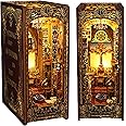 Roroom DIY Book Nook Kit, DIY Dollhouse Booknook Bookshelf Insert Decor Alley,with Music Box 3D Wooden Puzzle with Sensor Light Book Nook Bookshelf Insert Wood Bookend Model Building(SL005)
