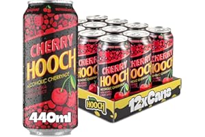 HOOPER'S HOOCH Cherry Hooch | Fridge Pack | 12 x 440ml Cans | 3.4% ABV | Pre-Mixed Alcoholic Drink | Vodka & Fruit Juice | Outrageously Refreshing, Cherry Drink | Alcopop