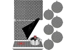 BORDEAG 8 Stück Induktionsschutzmatte, Induktionsmatte, Silikon Induktionskochfeld Schutzmatte, Herdabdeckung Induktionsfeld, Induktion Schutzmatte, Induktionskochfeld Schutzmatte Für Induktionsherd