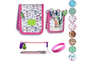 La Repera de Enfermera® Salvabolsillos Enfermeria + Porta Tijeras Enfermeria + Boligrafo 6 Colores + Pulsera | Organizador de bolsos | Accesorios Enfermera TCAE Veterinaria (WHITE/PINK NURESES)