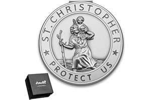 Anwlki Heiligen Christophorus Medaille für Auto Heiliger Christophorus Visier Clip Zubehör Segen Fahren Sicherheit Komm Gut Heim Religiöses Geschenk für Eltern, Familie, Freund, Fahrer
